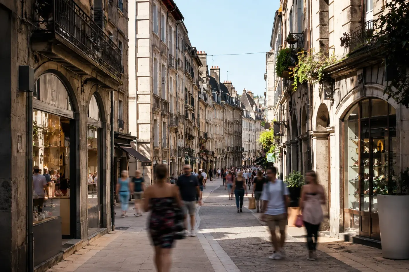 Grande Rue de Besançon, commerces du centre-ville